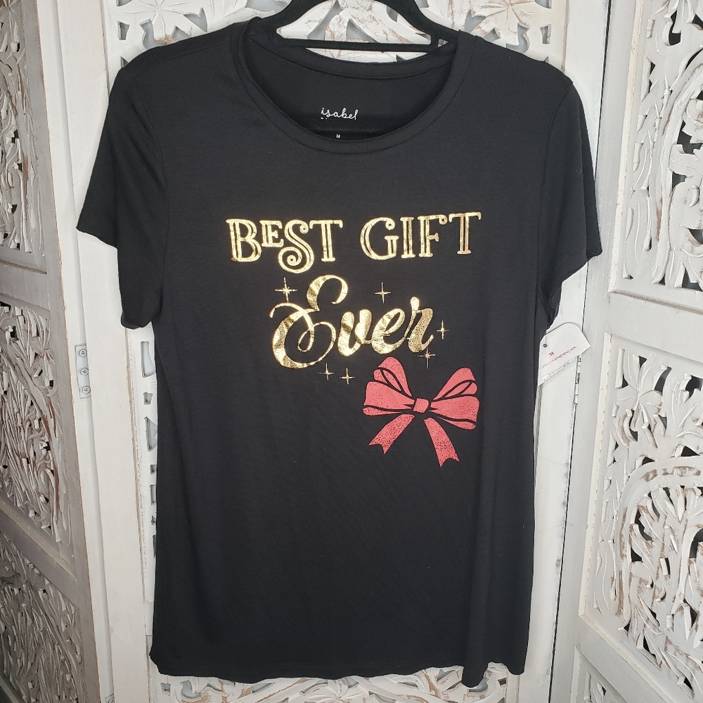 Isabel Maternity Black Best Gift Ever Size Medium